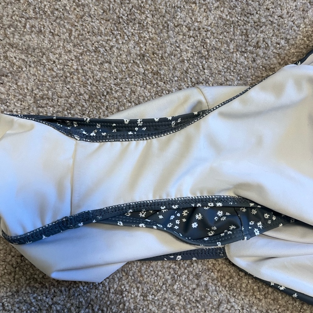 Blue Floral One-Piece Swimsuit - Classic Scoop Back - Picture 6 of 7